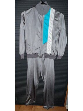Nike Vintage Tracksuit Gray Teal White Accents XL Polyester Full Zip